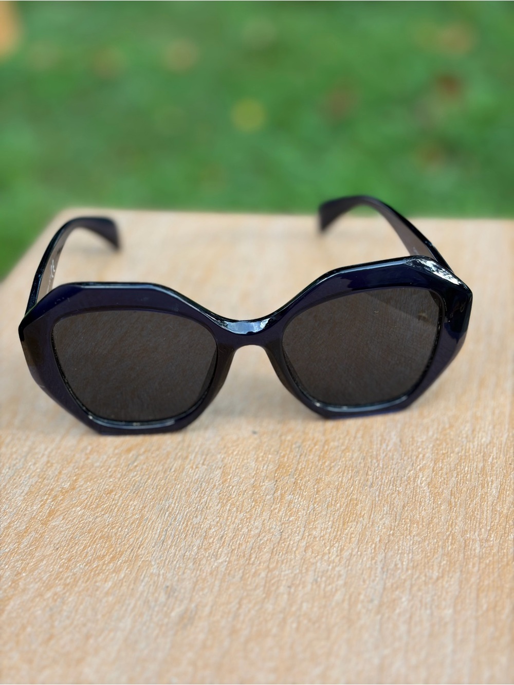 Women's Blue Fashion Sunglasses Oversized Geometric Edgy Frame